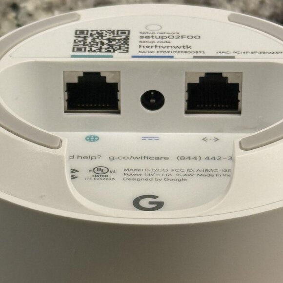 Google WIFI Access Point Router GJ2CQ WIFI Google Mesh w/ Power Cord - Picture 5 of 10